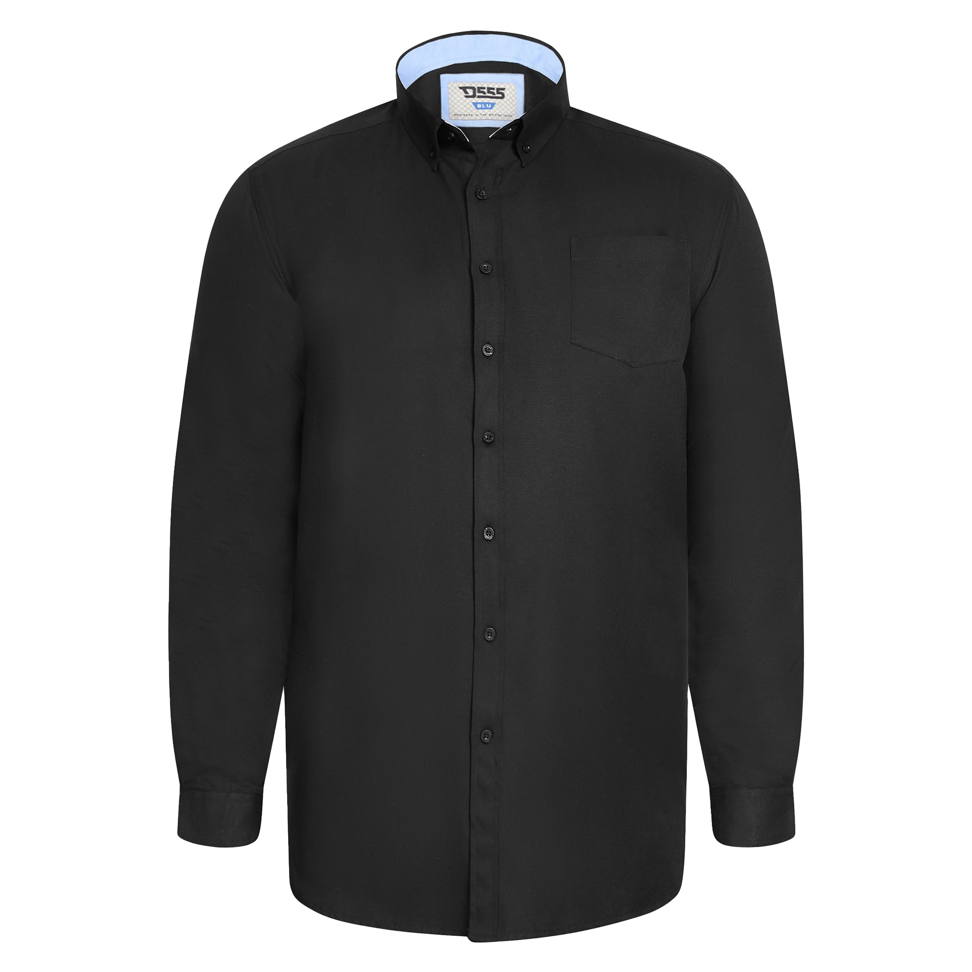 Black - Front - Duke Mens D555 Richard Oxford Tall Long-Sleeved Shirt