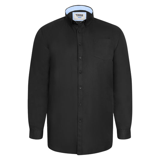 Black - Front - Duke Mens D555 Richard Oxford Tall Long-Sleeved Shirt