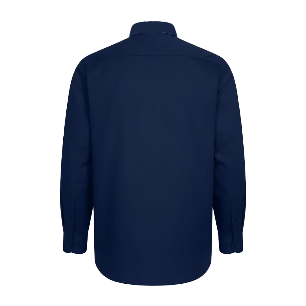 Navy - Back - Duke Mens D555 Richard Oxford Kingsize Tall Long-Sleeved Shirt