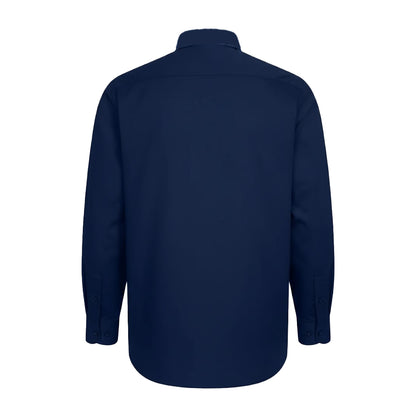 Navy - Back - Duke Mens D555 Richard Oxford Kingsize Tall Long-Sleeved Shirt