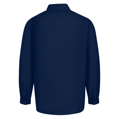 Navy - Back - Duke Mens D555 Richard Oxford Kingsize Tall Long-Sleeved Shirt