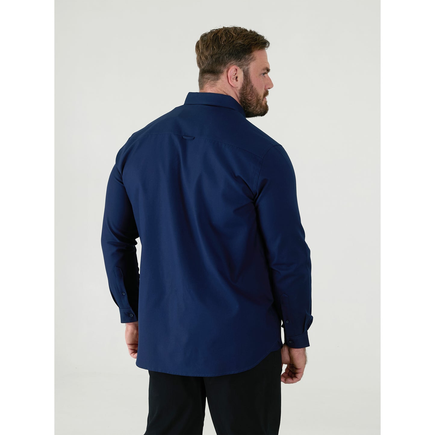 Navy - Lifestyle - Duke Mens D555 Richard Oxford Kingsize Tall Long-Sleeved Shirt