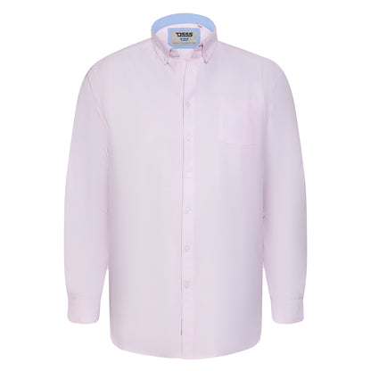 Pink - Front - Duke Mens D555 Richard Oxford Kingsize Tall Long-Sleeved Shirt