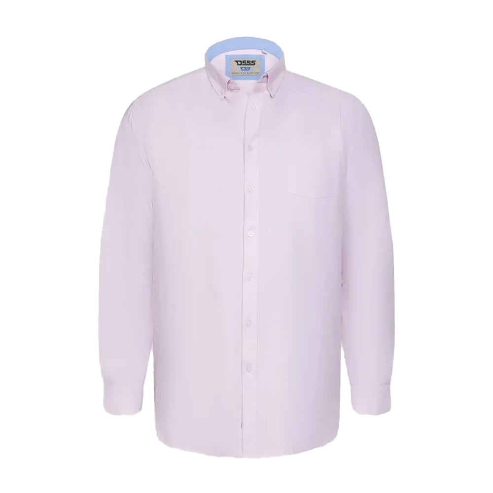 Pink - Front - Duke Mens D555 Richard Oxford Kingsize Tall Long-Sleeved Shirt