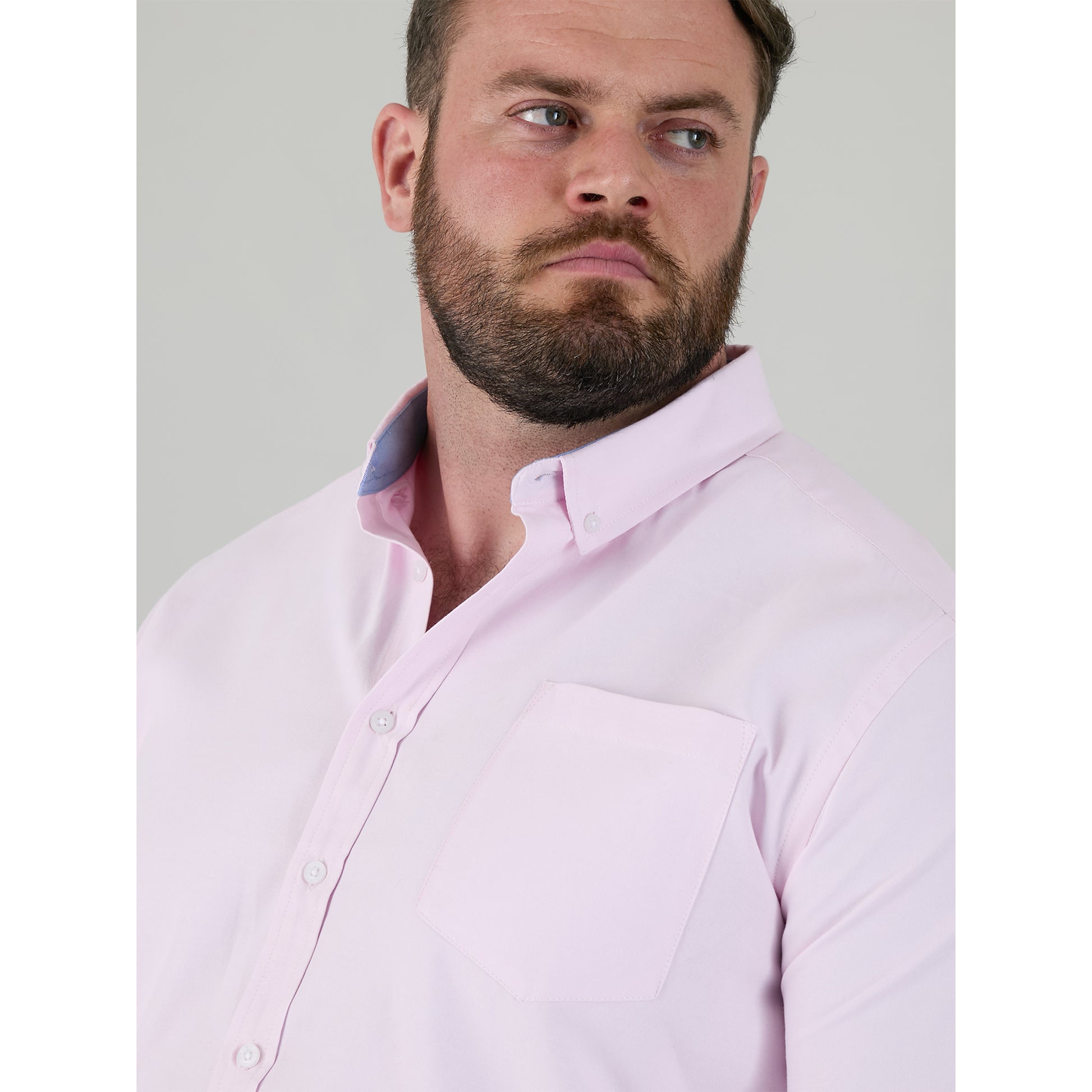 Pink - Pack Shot - Duke Mens D555 Richard Oxford Kingsize Tall Long-Sleeved Shirt