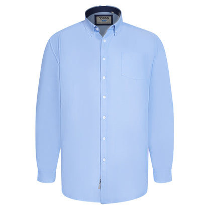 Sky Blue - Front - Duke Mens D555 Richard Oxford Kingsize Tall Long-Sleeved Shirt