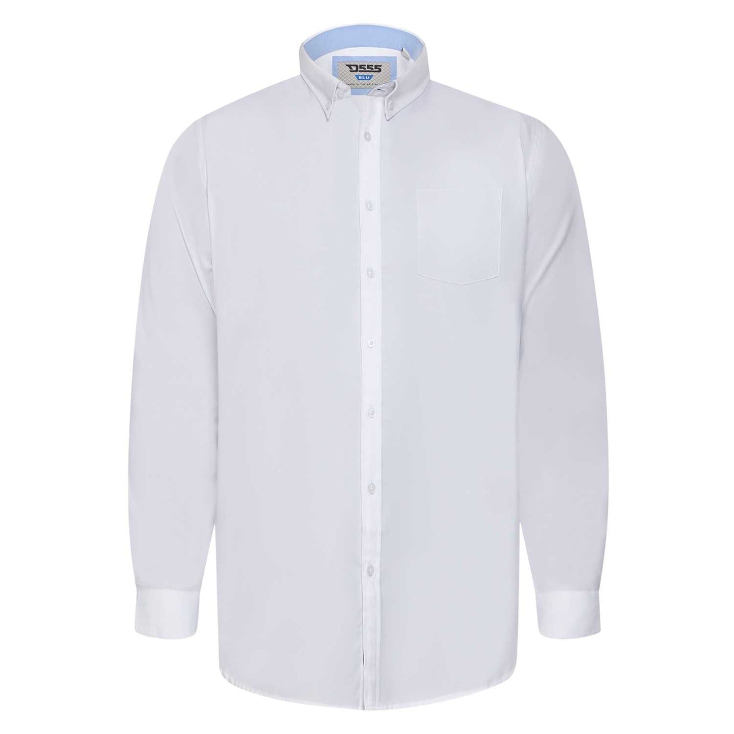 White - Front - Duke Mens D555 Richard Oxford Kingsize Tall Long-Sleeved Shirt