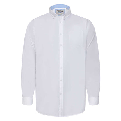 White - Front - Duke Mens D555 Richard Oxford Kingsize Tall Long-Sleeved Shirt