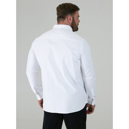 White - Side - Duke Mens D555 Richard Oxford Kingsize Tall Long-Sleeved Shirt