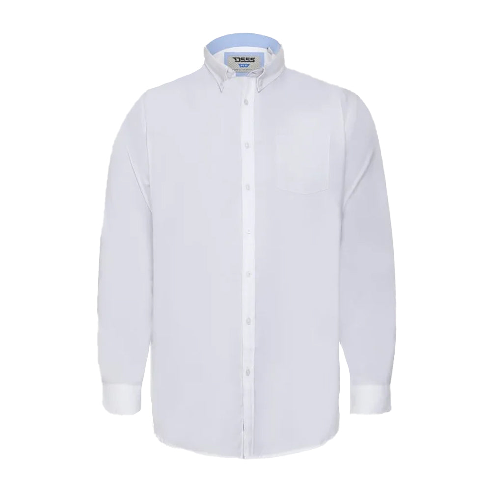 White - Front - Duke Mens D555 Richard Oxford Kingsize Tall Long-Sleeved Shirt
