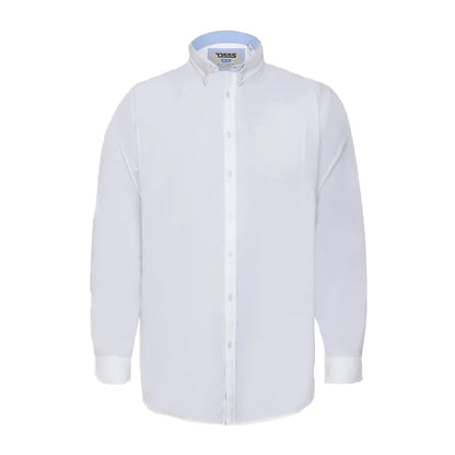 White - Front - Duke Mens D555 Richard Oxford Kingsize Tall Long-Sleeved Shirt