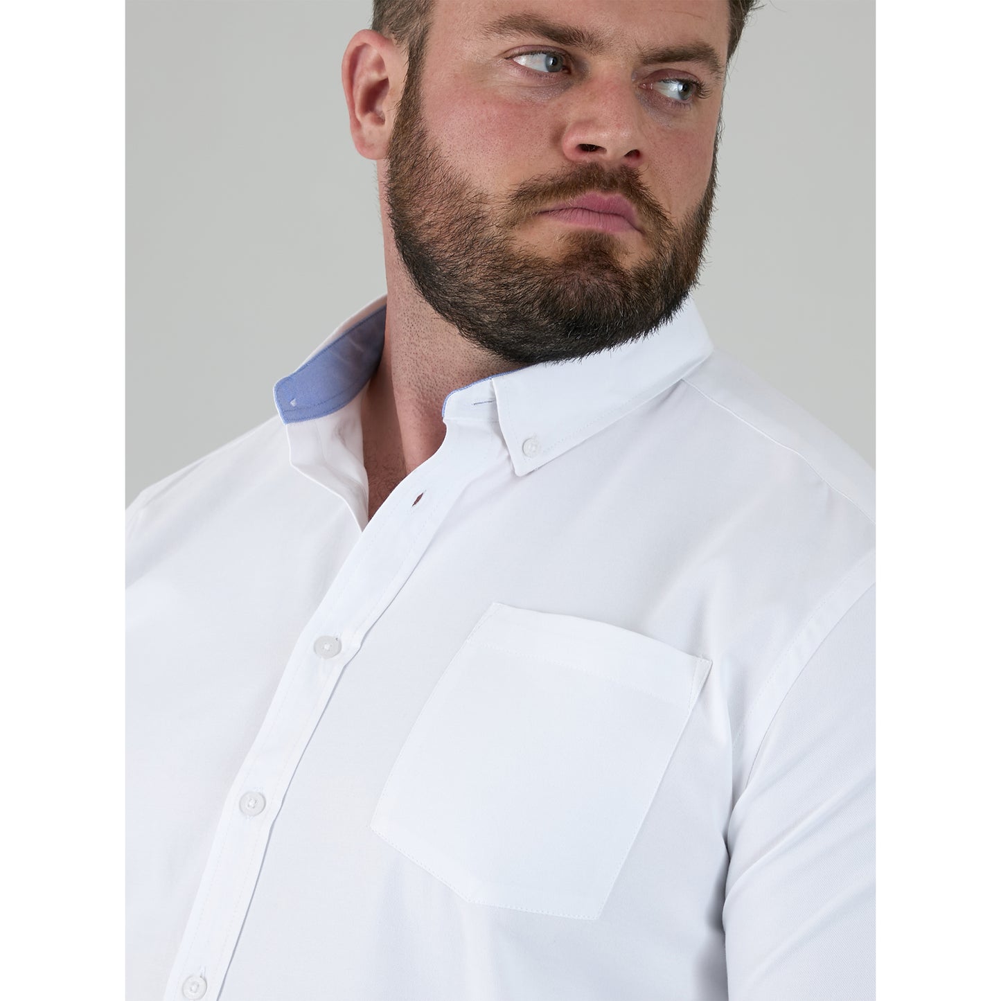 White - Pack Shot - Duke Mens D555 Richard Oxford Kingsize Tall Long-Sleeved Shirt