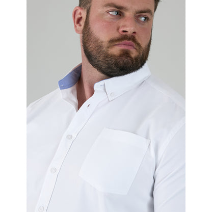 White - Pack Shot - Duke Mens D555 Richard Oxford Kingsize Tall Long-Sleeved Shirt