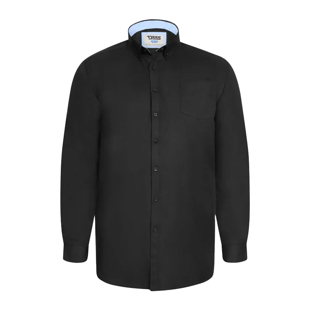 Black - Front - Duke Mens D555 Richard Oxford Kingsize Tall Long-Sleeved Shirt
