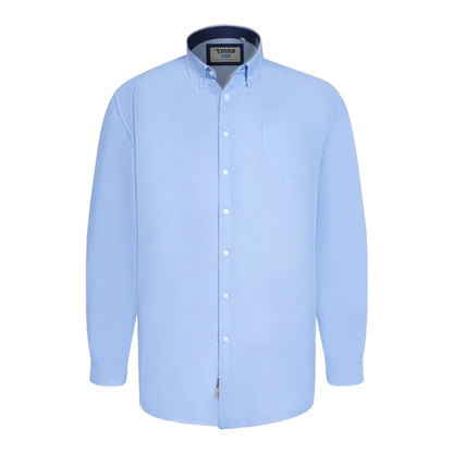 Sky Blue - Front - Duke Mens D555 Richard Oxford Kingsize Tall Long-Sleeved Shirt
