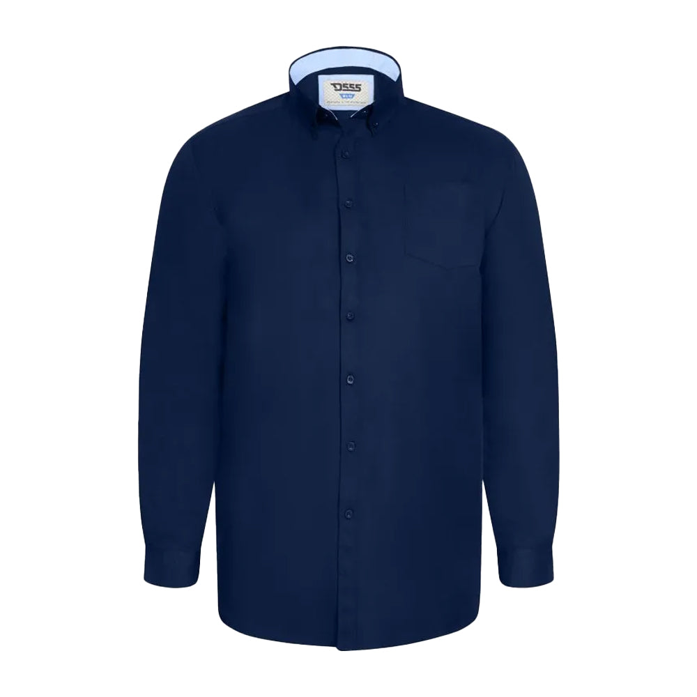 Navy - Front - Duke Mens D555 Richard Oxford Kingsize Tall Long-Sleeved Shirt
