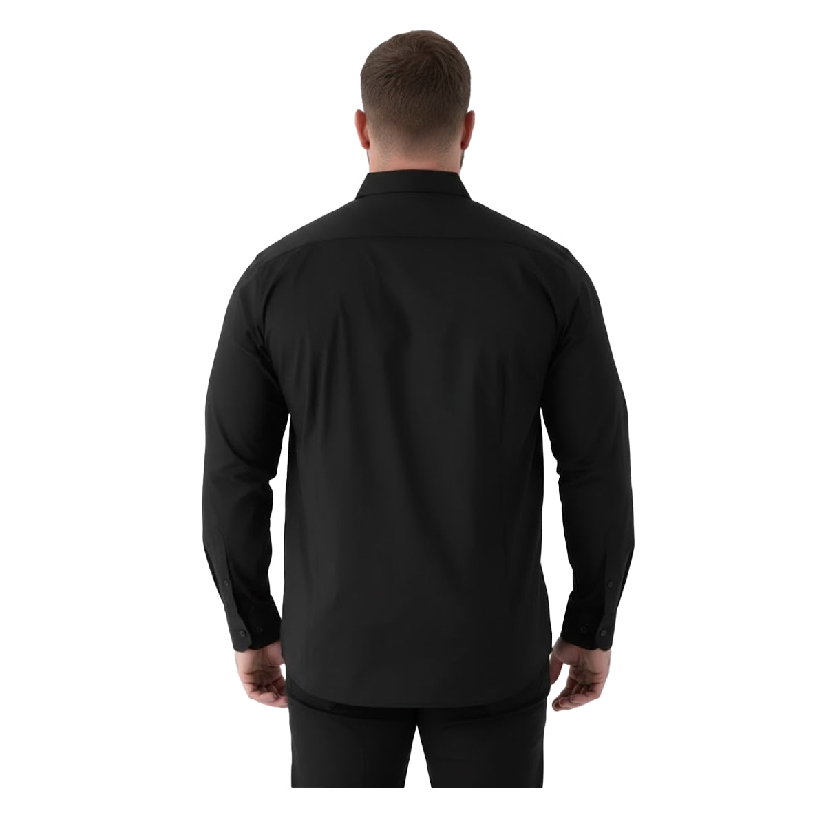 Black - Back - Duke Mens Oliver D555 Stretch Shirt