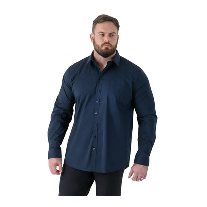 Navy - Front - Duke Mens Oliver D555 Stretch Shirt