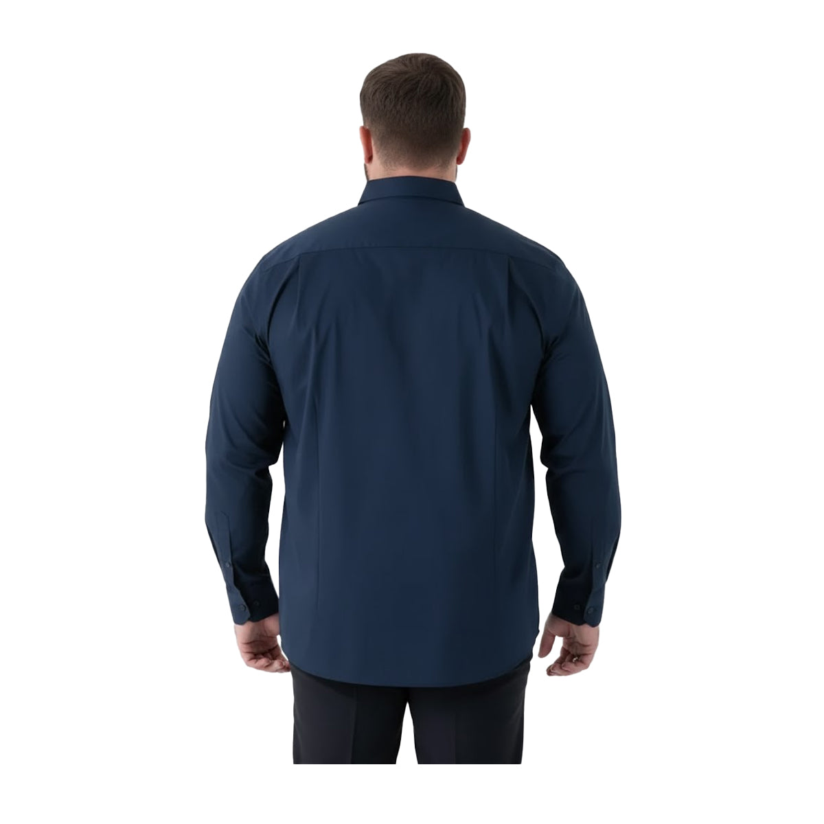 Navy - Back - Duke Mens Oliver D555 Stretch Shirt