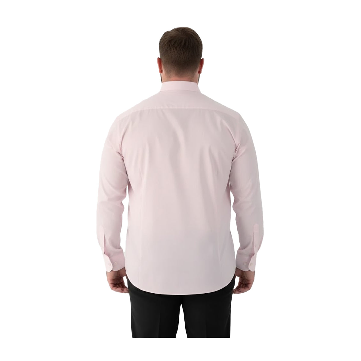 Pale Pink - Back - Duke Mens Oliver D555 Stretch Shirt