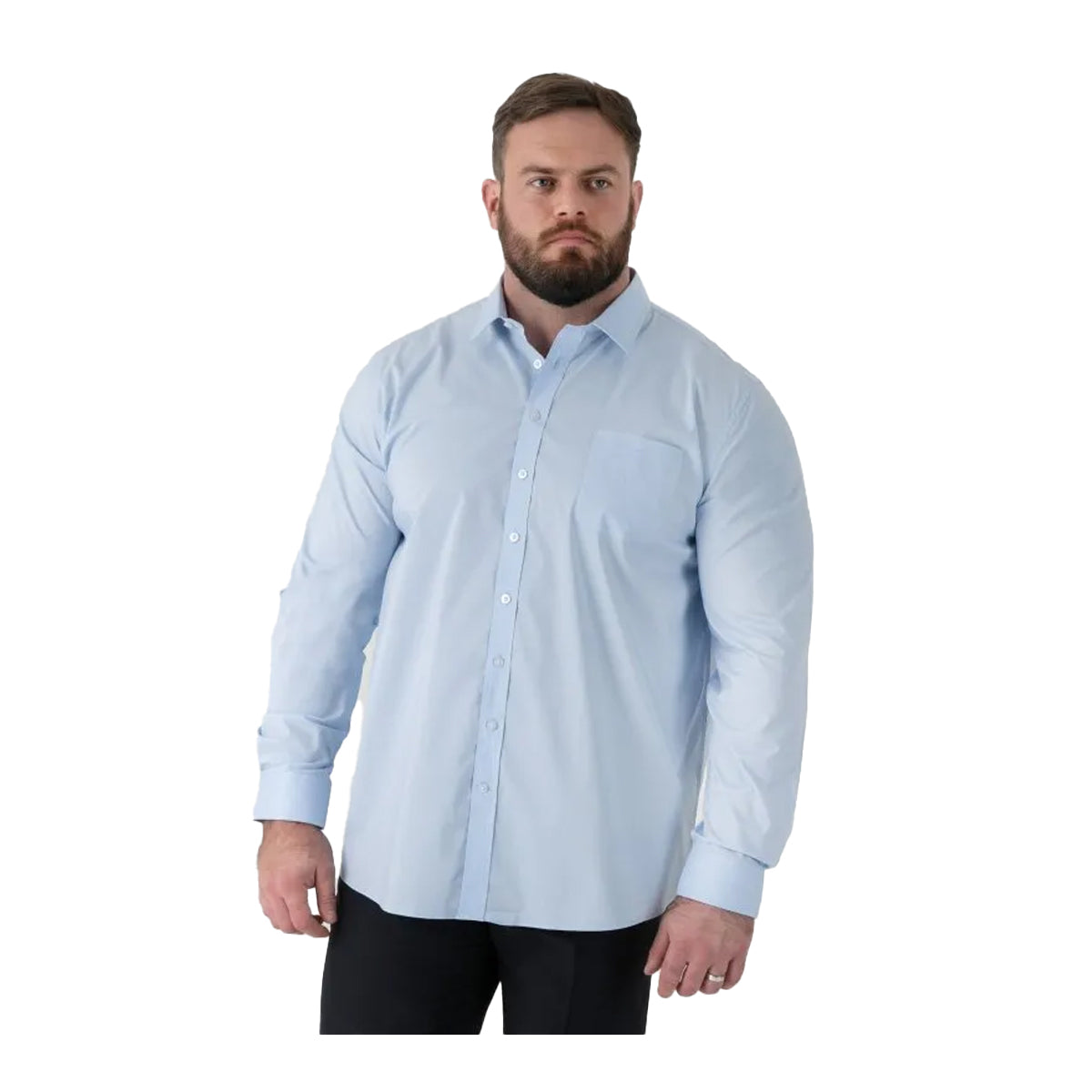 Sky Blue - Front - Duke Mens Oliver D555 Stretch Shirt