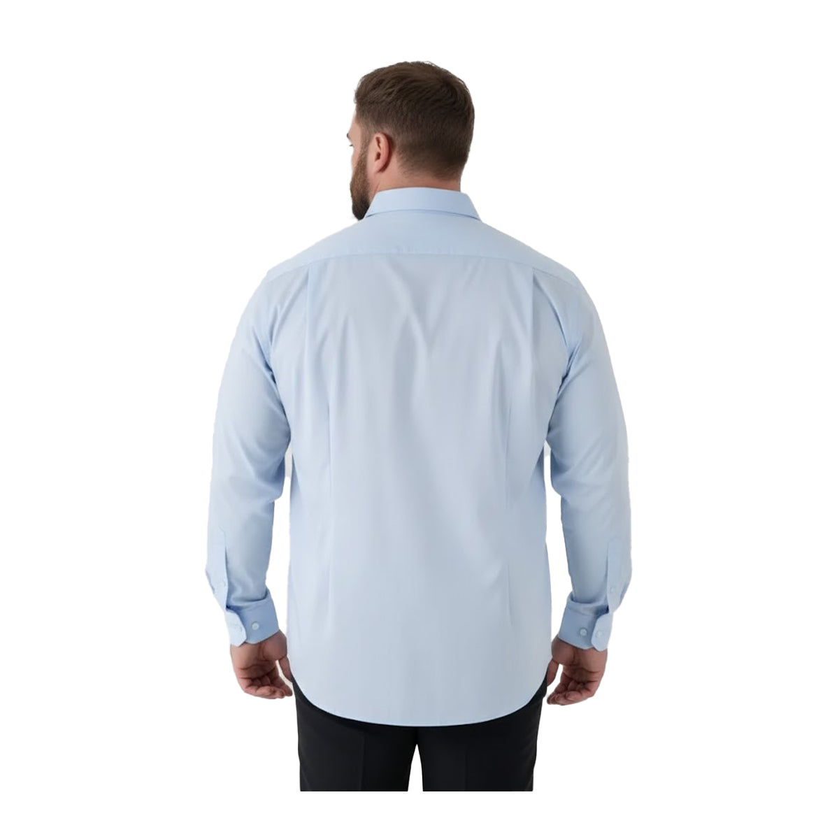 Sky Blue - Back - Duke Mens Oliver D555 Stretch Shirt