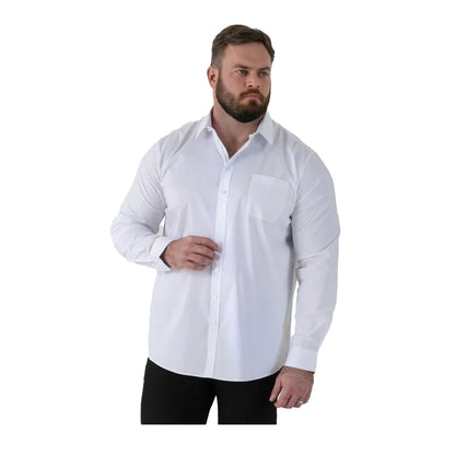 White - Front - Duke Mens Oliver D555 Stretch Shirt