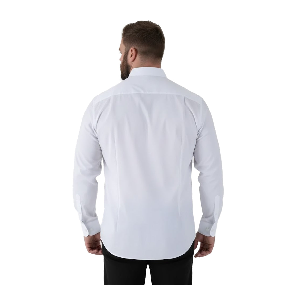 White - Back - Duke Mens Oliver D555 Stretch Shirt