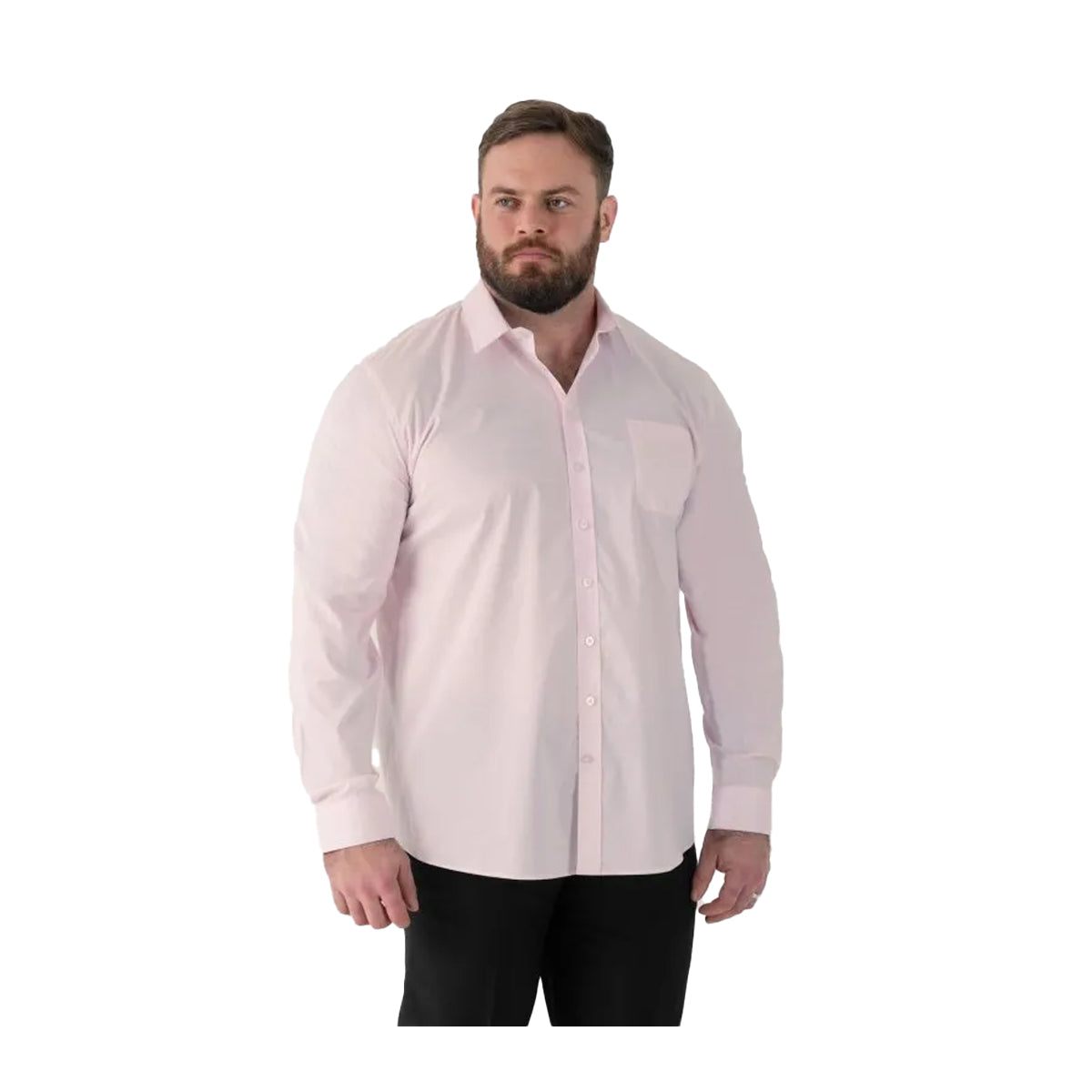 Pale Pink - Front - Duke Mens Oliver D555 Stretch Kingsize Shirt