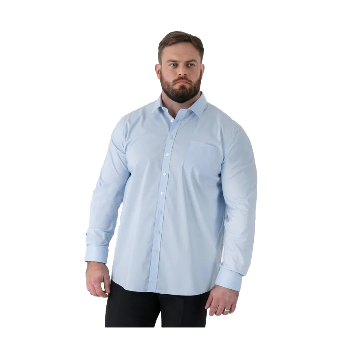Sky Blue - Front - Duke Mens Oliver D555 Stretch Kingsize Shirt