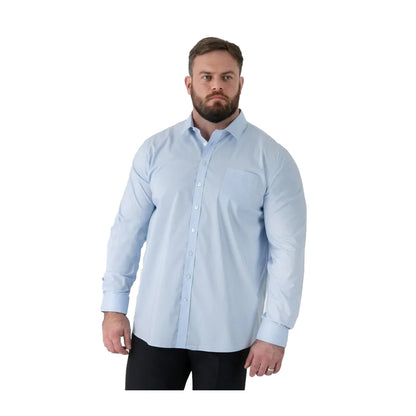 Sky Blue - Front - Duke Mens Oliver D555 Stretch Kingsize Shirt