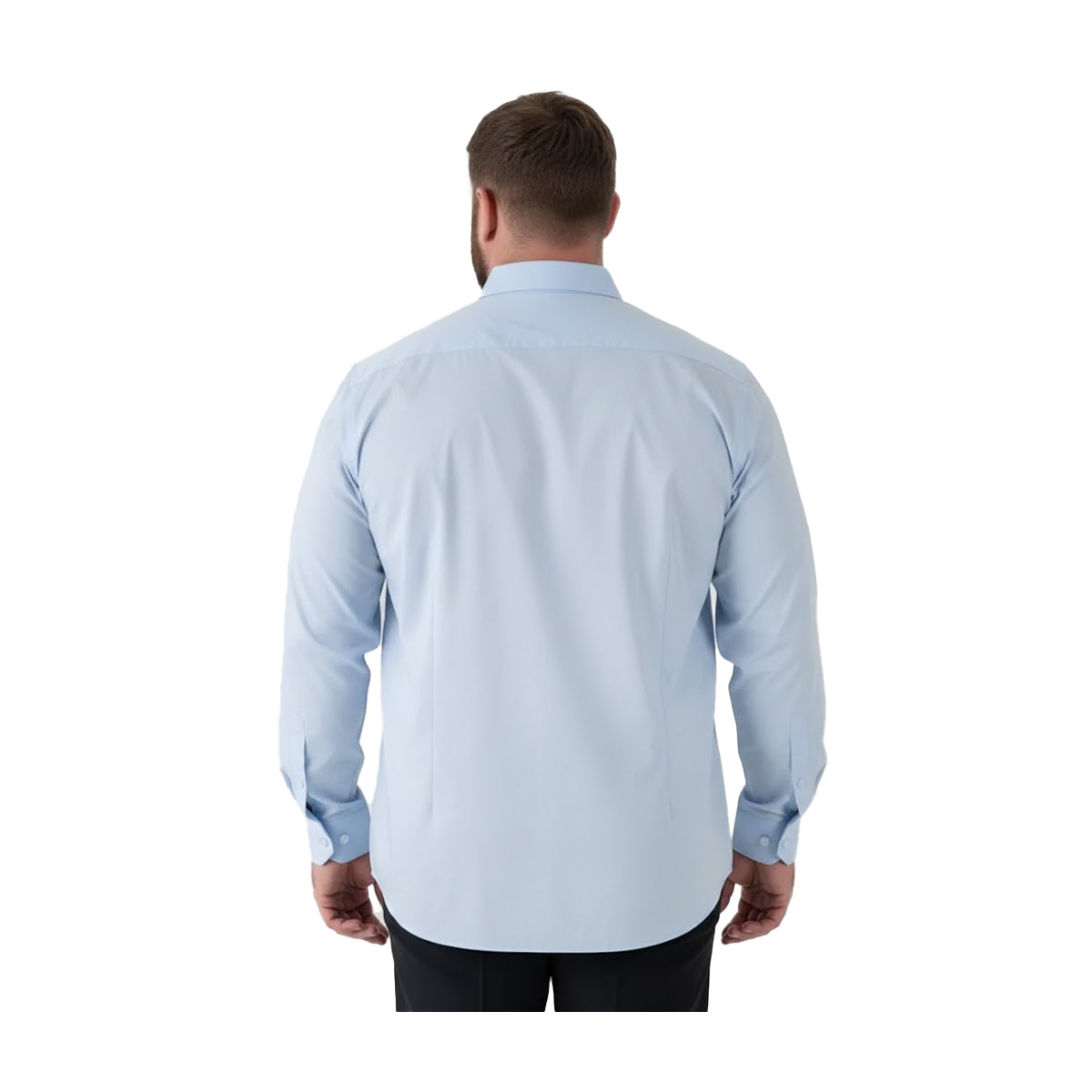 Sky Blue - Back - Duke Mens Oliver D555 Stretch Kingsize Shirt