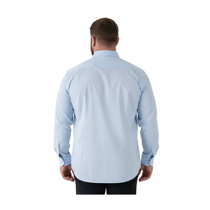 Sky Blue - Back - Duke Mens Oliver D555 Stretch Kingsize Shirt