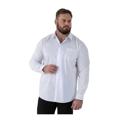 White - Front - Duke Mens Oliver D555 Stretch Kingsize Shirt