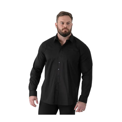 Black - Front - Duke Mens Oliver D555 Stretch Kingsize Shirt