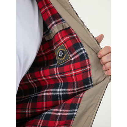 Stone - Close up - Duke Mens D555 Kent Kingsize Harrington Jacket