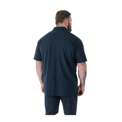 Navy - Back - Duke Mens Connor D555 Stretch Kingsize Shirt