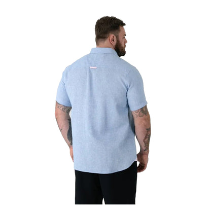 Blue - Back - Duke Mens Clarke D555 Linen Kingsize Shirt