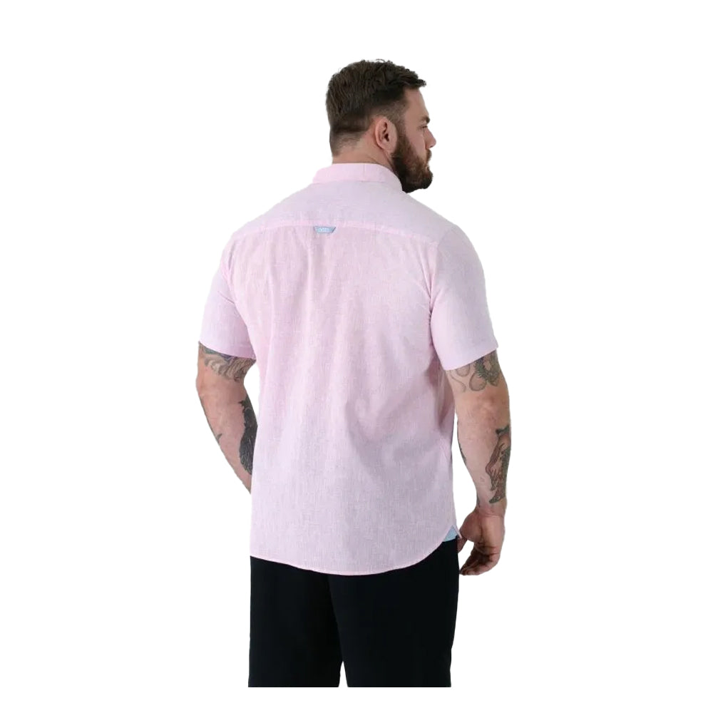 Pink - Back - Duke Mens Clarke D555 Linen Kingsize Shirt