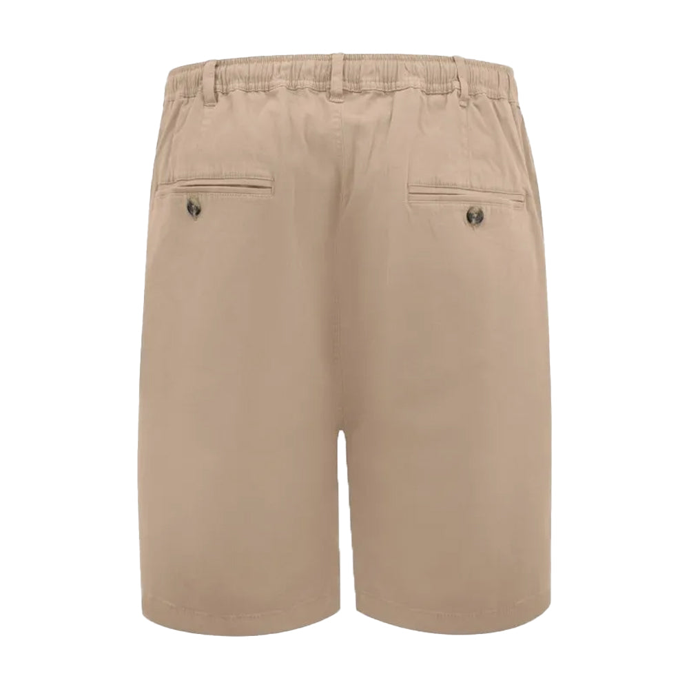 Stone - Back - Duke Mens Spencer D555 Stretch Elasticated Waist Kingsize Shorts