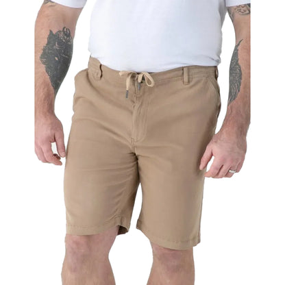 Stone - Side - Duke Mens Spencer D555 Stretch Elasticated Waist Kingsize Shorts