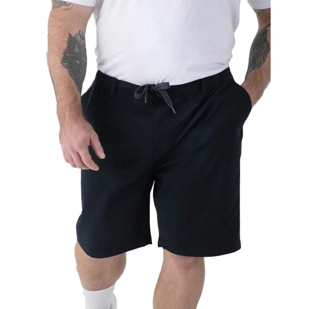 Navy - Side - Duke Mens Spencer D555 Stretch Elasticated Waist Kingsize Shorts