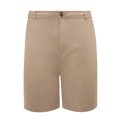 Stone - Front - Duke Mens Spencer D555 Stretch Elasticated Waist Kingsize Shorts