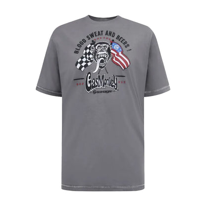 Grey - Front - Duke Mens Jasper D555 Gas Monkey Kingsize T-Shirt