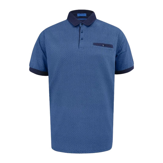 Blue - Front - Duke Mens Murray D555 All-Over Print Jacquard Polo Shirt