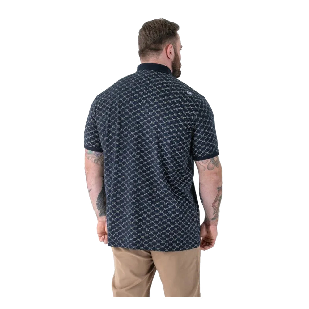 Navy - Back - Duke Mens Saunders D555 All-Over Print Polo Shirt