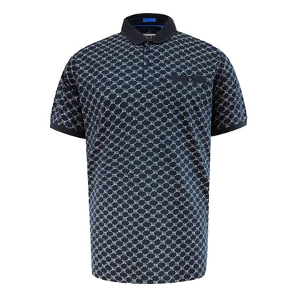 Navy - Front - Duke Mens Saunders D555 All-Over Print Polo Shirt