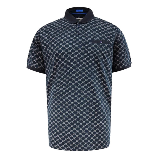 Navy - Front - Duke Mens Saunders D555 All-Over Print Polo Shirt