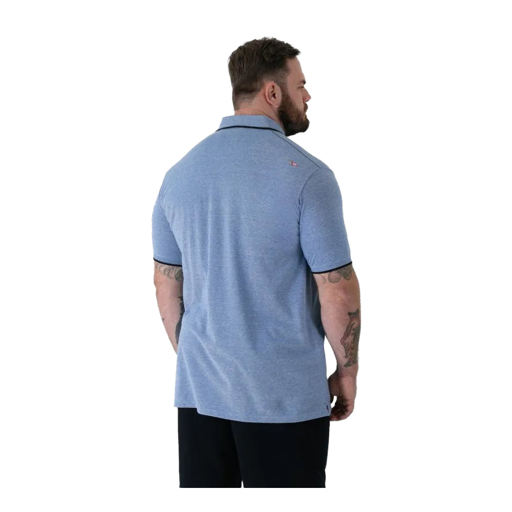 Blue - Back - Duke Mens Harvey D555 Pique Kingsize Polo Shirt