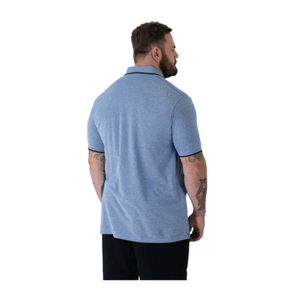 Blue - Back - Duke Mens Harvey D555 Pique Kingsize Polo Shirt
